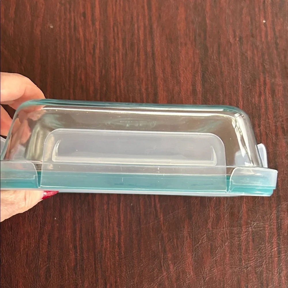 3 Clear Glass Food Storage Containers Plastic Tops; Microwave & Dishwasher Safe